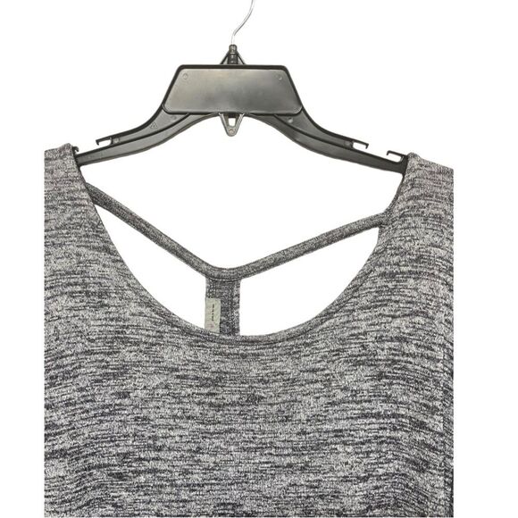 Athleta | Yoga Top Open Wrap Back Soft Knit Marled Black Gray, Women's M - Picture 3 of 7